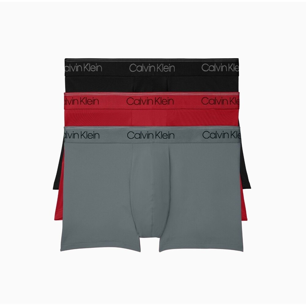 CALVIN KLEIN Boxer Brief Mens XL Red Black Grey 3-Pack Microfiber Low Rise Trunk